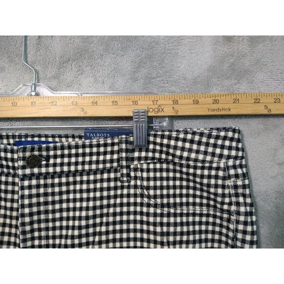 Talbots Pants Womens 20W Black White Plaid Flawless High Waist Straight Leg - Picture 3 of 10